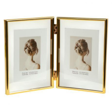 Металева настільна фоторамка на 2 фото розміром 13×18 см GOLD 5R 12001F7G KNZ