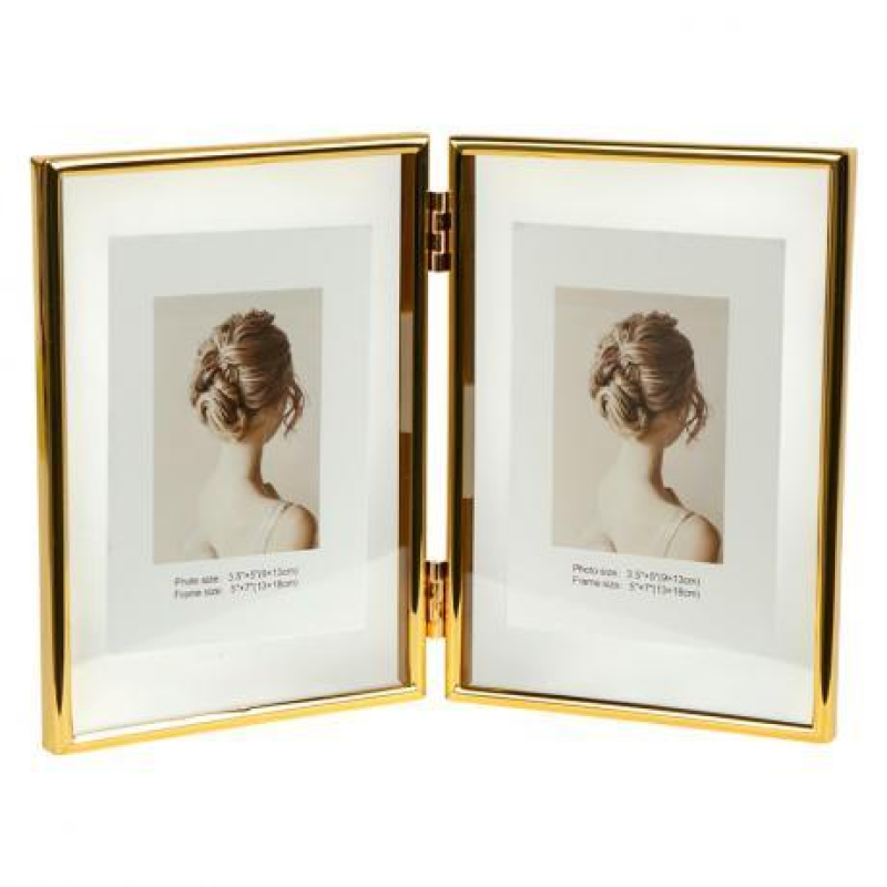 Металева настільна фоторамка на 2 фото розміром 13×18 см GOLD 5R 12001F7G KNZ Металева настільна фоторамка на 2 фото розміром 13×18 см GOLD 5R 12001F7G KNZ