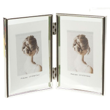 Металева настільна фоторамка на 2 фото розміром 10×15 см Silver 4R 12001F6S KNZ