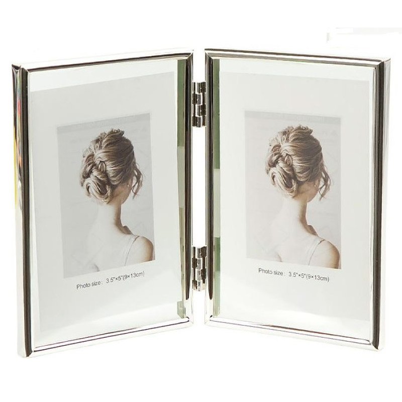 Металева настільна фоторамка на 2 фото розміром 10×15 см Silver 4R 12001F6S KNZ Металева настільна фоторамка на 2 фото розміром 10×15 см Silver 4R 12001F6S KNZ