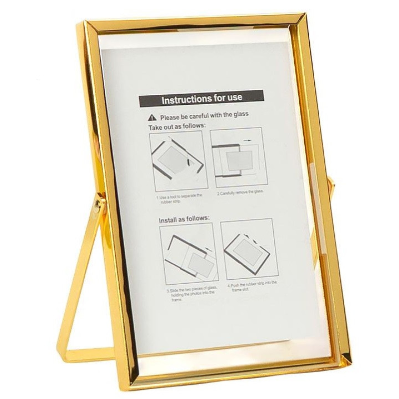 Металева настільна фоторамка для фото розміром 10×15 см GOLD 4R 12001U6G KNZ