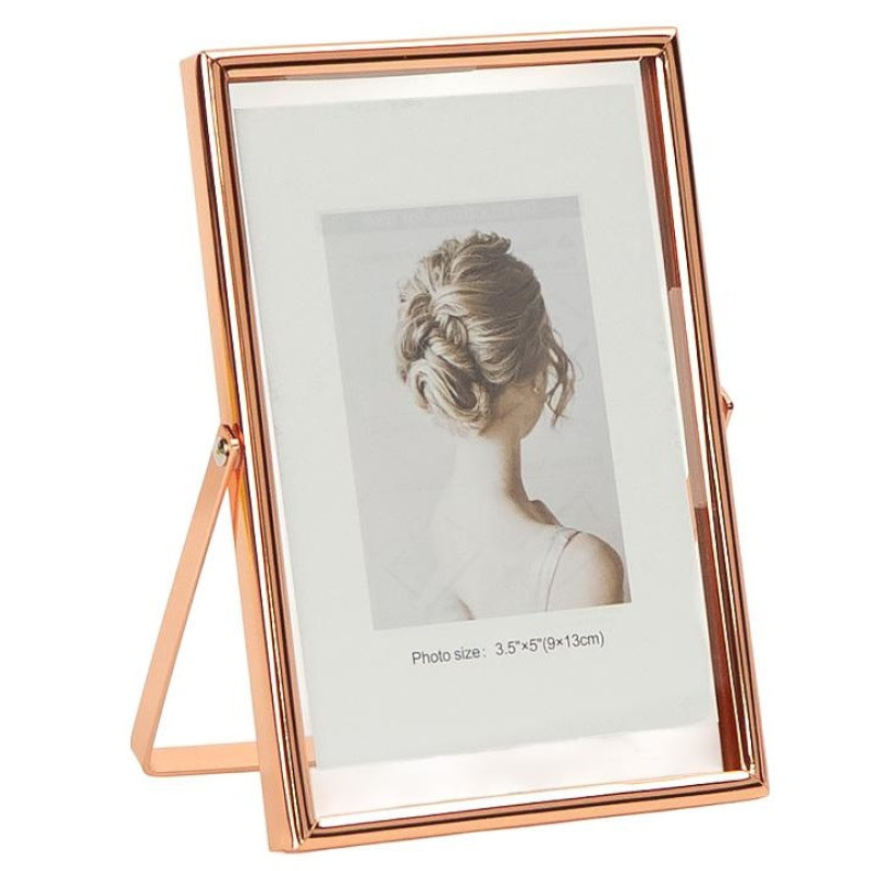 Металева настільна фоторамка для фото розміром 10×15 см Rose Gold 4R 12001U6R KNZ