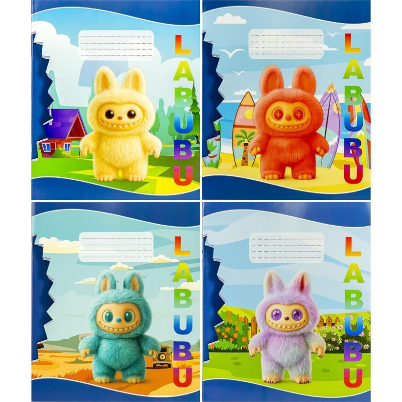 Зошит 18 аркушів клітинка “Labubu“ KNZ Зошит 18 аркушів клітинка “Labubu“ KNZ