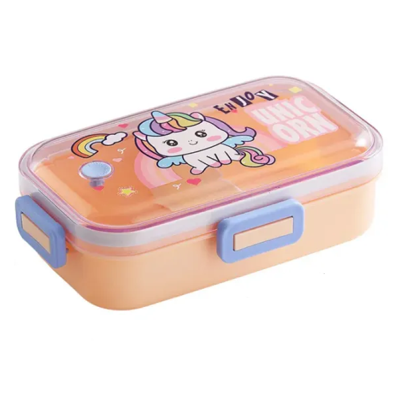 Дитячий контейнер для їжі “Unicorn“ ланч-бокс з роздільниками та приладами KNZ