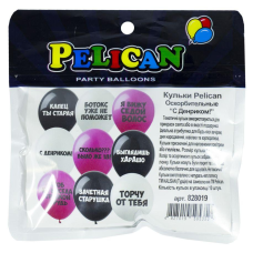 Кульки Pelican 12“ (30 см), “СКОРОБЛИЧНІ ШАРИ З ДЕНРІКОМ“, 10 шт/пач Різнобарвний Pelican (828019) KNZ