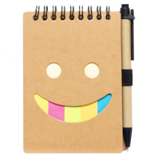 Блокнот А6 на спіралі 64 аркуша з набором стікерів та ручкоюJX005 KNZ