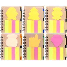 Блокнот А6 на спіралі 64 аркуша з набором стікерів та ручкою N02-Y KNZ