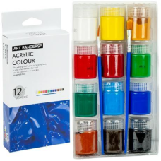 Фарба акрилова 15мл “Art Ranger“ 12 кольорів “Acrylic“ з пензлями A12015-1 KNZ