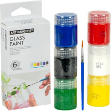 Фарби для скла 15мл для скла “Art Ranger“ 6 кольорів “Glass“ з пензлем A06015-2 KNZ