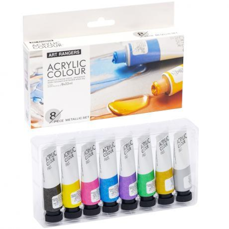 Фарба акрилова 22мл “Art Ranger“ 8 кольорів “Acryliс metallic“ PA42.08022.A KNZ