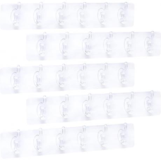 Гачки подвійні 6шт на самоклеючій прозорій стрічці 35*6см 261-27 KNZ