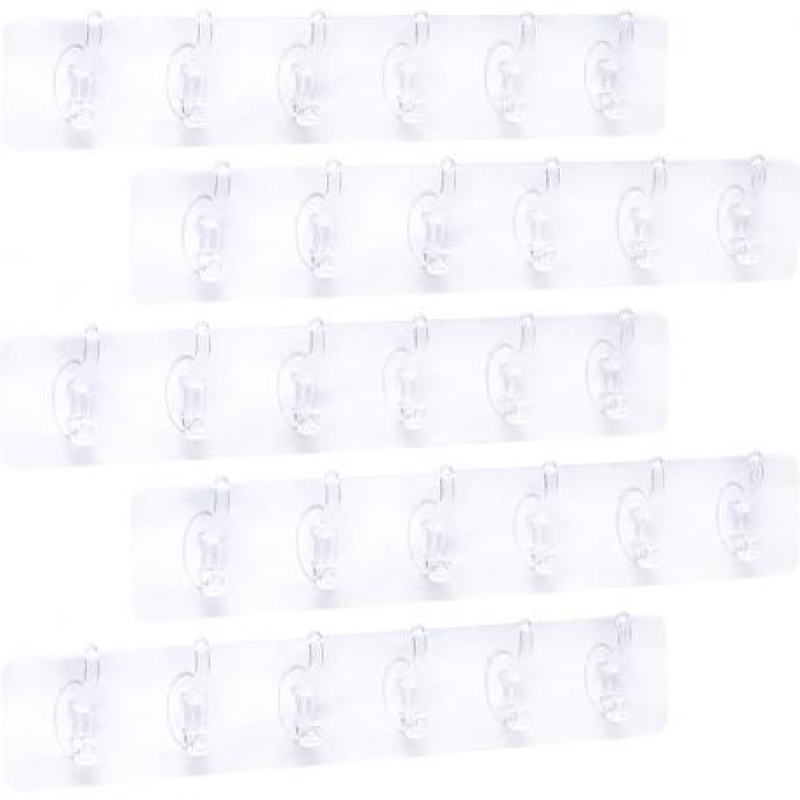 Гачки подвійні 6шт на самоклеючій прозорій стрічці 35*6см 261-27 KNZ