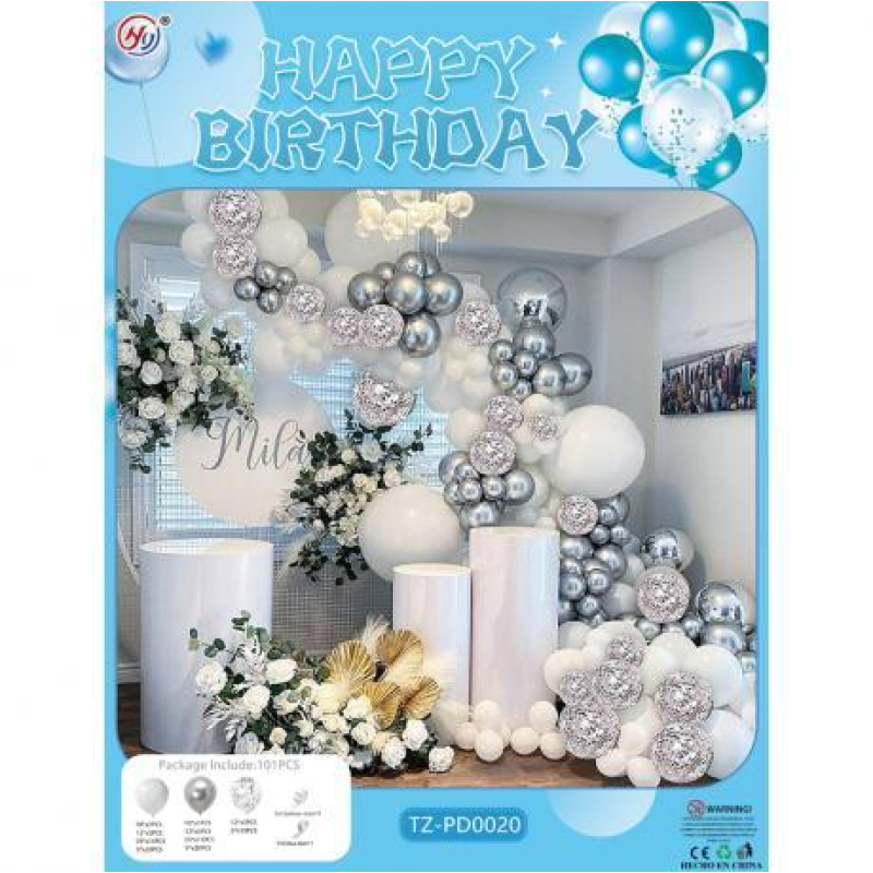 Фотозона, набір повітряних куль 101шт для створення фотозони - арки TZ-PD0020 KNZ Фотозона, набір повітряних куль 101шт для створення фотозони - арки TZ-PD0020 KNZ