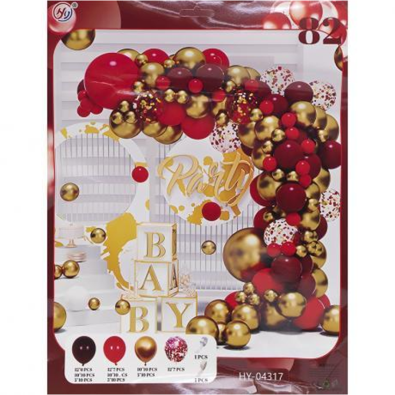 Фотозона, набір повітряних куль 82шт для створення фотозони - арки HY-04317 KNZ Фотозона, набір повітряних куль 82шт для створення фотозони - арки HY-04317 KNZ