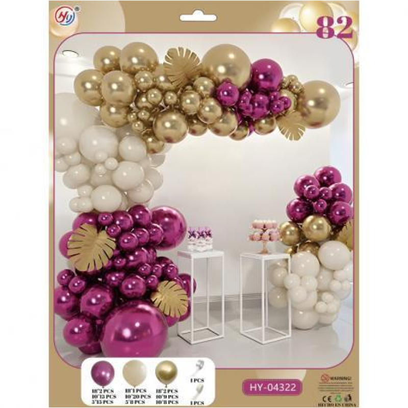 Фотозона, набір повітряних куль 82шт для створення фотозони - арки HY-04322 KNZ Фотозона, набір повітряних куль 82шт для створення фотозони - арки HY-04322 KNZ