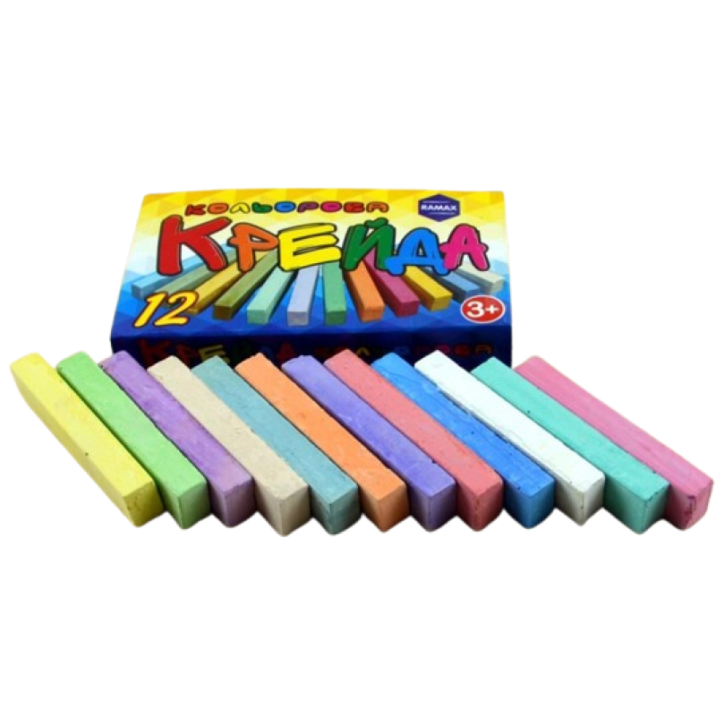 Набір крейди 12 кольорів квадратної форми “RAMAX“ КК-1412 KNZ