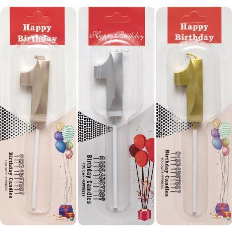 Свічка-цифра “1“ металік TL-1056 KNZ