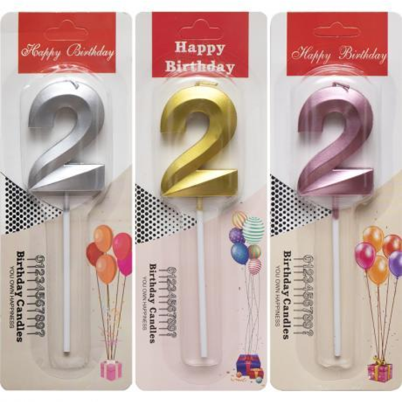 Свічка-цифра “2“ металік TL-1056 KNZ