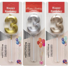 Свічка-цифра “3“ металік TL-1056 KNZ