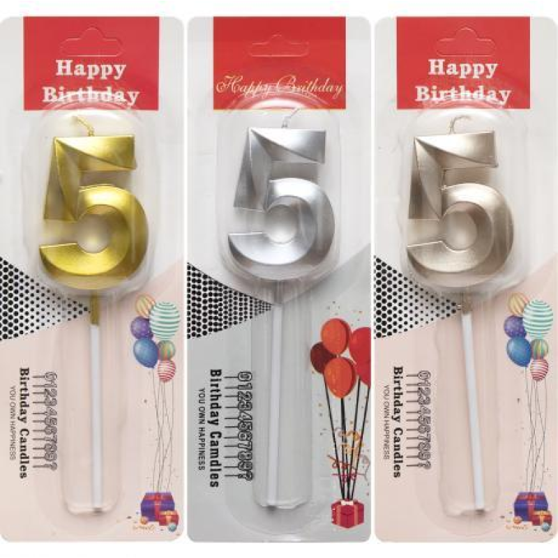 Свічка-цифра “5“ металік TL-1056 KNZ