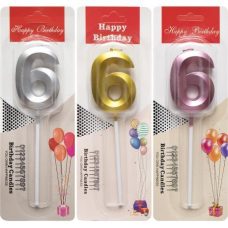 Свічка-цифра “6“ металік TL-1056 KNZ
