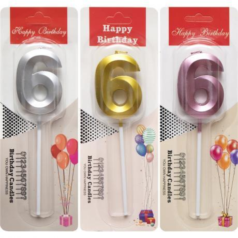 Свічка-цифра “6“ металік TL-1056 KNZ