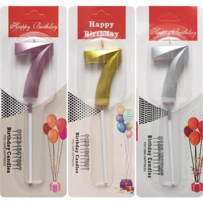 Свічка-цифра “7“ металік TL-1056 KNZ