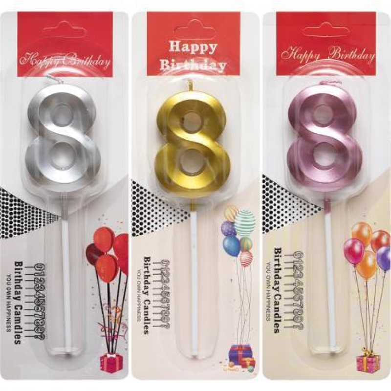 Свічка-цифра “8“ металік TL-1056 KNZ