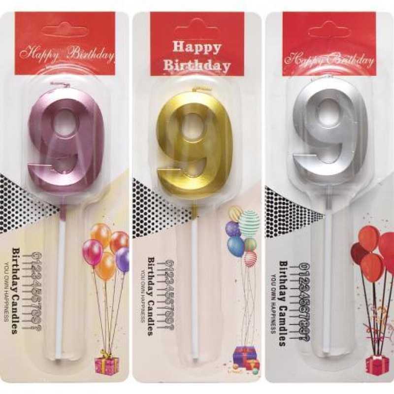 Свічка-цифра “9“ металік TL-1056 KNZ