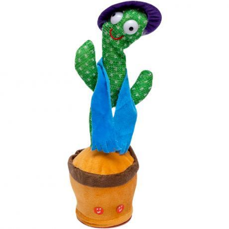 Музичний танцюючий кактус в капелюсі з підсвічуванням XRZ-95C KNZ