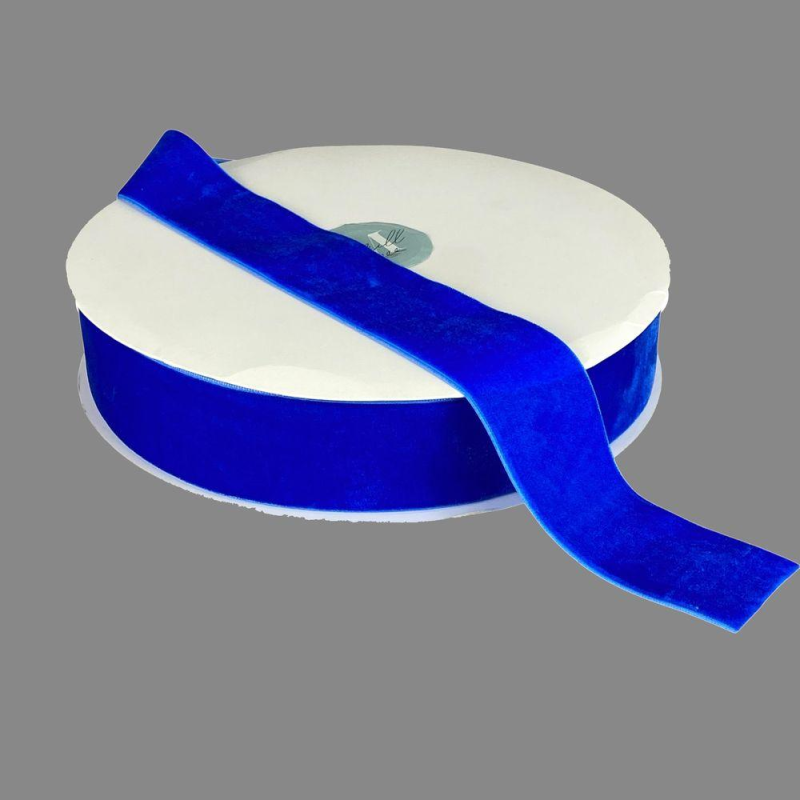 Оксамитова стрічка 4 см (±5 мм) х 30 ярдів Синій Marill (D00840-C 33)