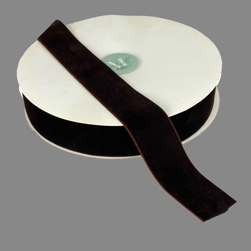 Оксамитова стрічка 4 см (±5 мм) х 30 ярдів Коричневий Marill (D00840- 22)