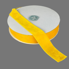 Оксамитова стрічка 4 см (±5 мм) х 30 ярдів Жовтий Marill (D00840-C 13)