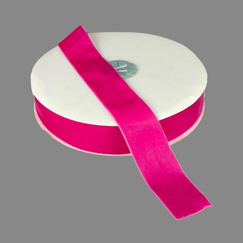 Оксамитова стрічка 4 см (±5 мм) х 30 ярдів Рожевий Marill (D00840-C 19)