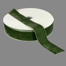 Оксамитова стрічка 4 см (±5 мм) х 30 ярдів Зелений Marill (D00840-C 41)