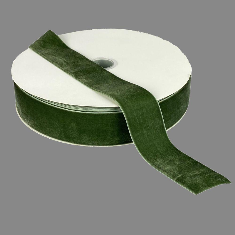 Оксамитова стрічка 4 см (±5 мм) х 30 ярдів Зелений Marill (D00840-C 41)