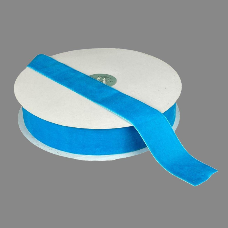 Оксамитова стрічка 4 см (±5 мм) х 30 ярдів Блакитний Marill (D00840- 32)