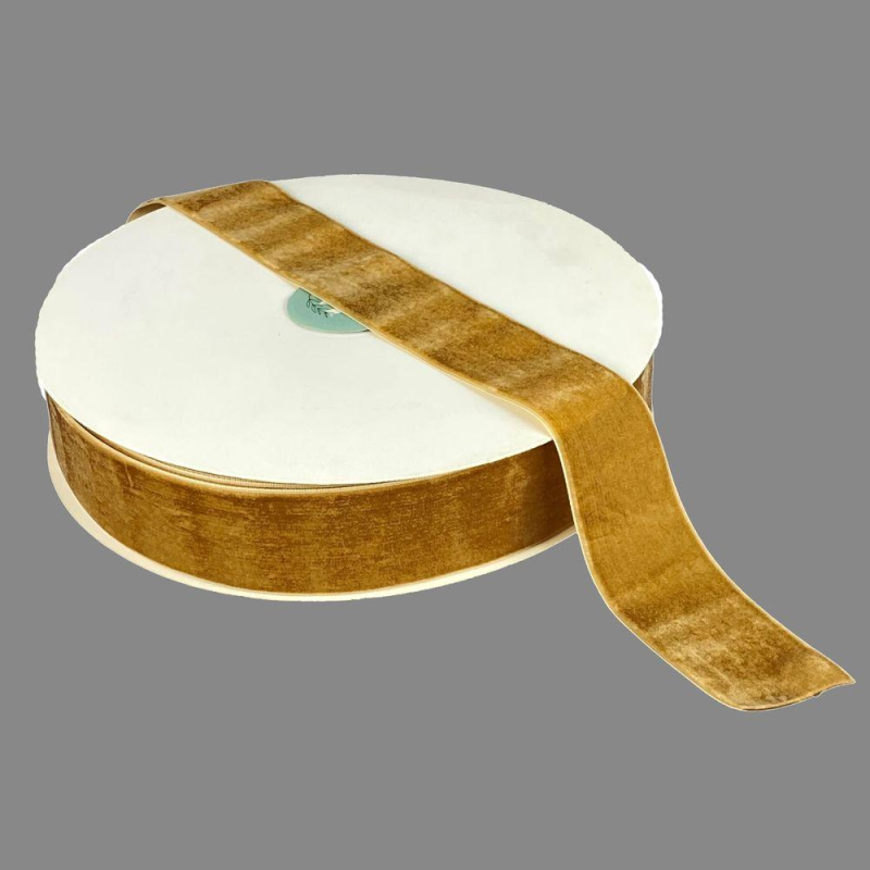 Оксамитова стрічка 4 см (±5 мм) х 30 ярдів Коричневий Marill (D00840-19)