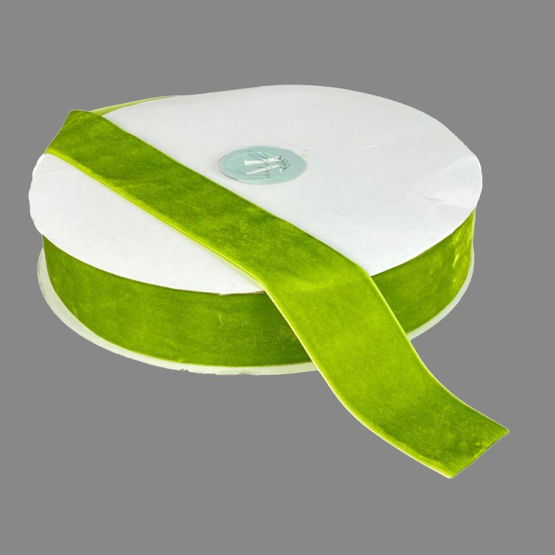 Оксамитова стрічка 4 см (±5 мм) х 30 ярдів Зелений Marill (D00840-C 26)