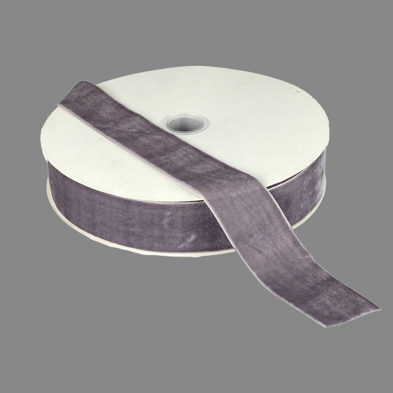 Оксамитова стрічка 4 см (±5 мм) х 30 ярдів Сірий Marill (D00840-C 60)