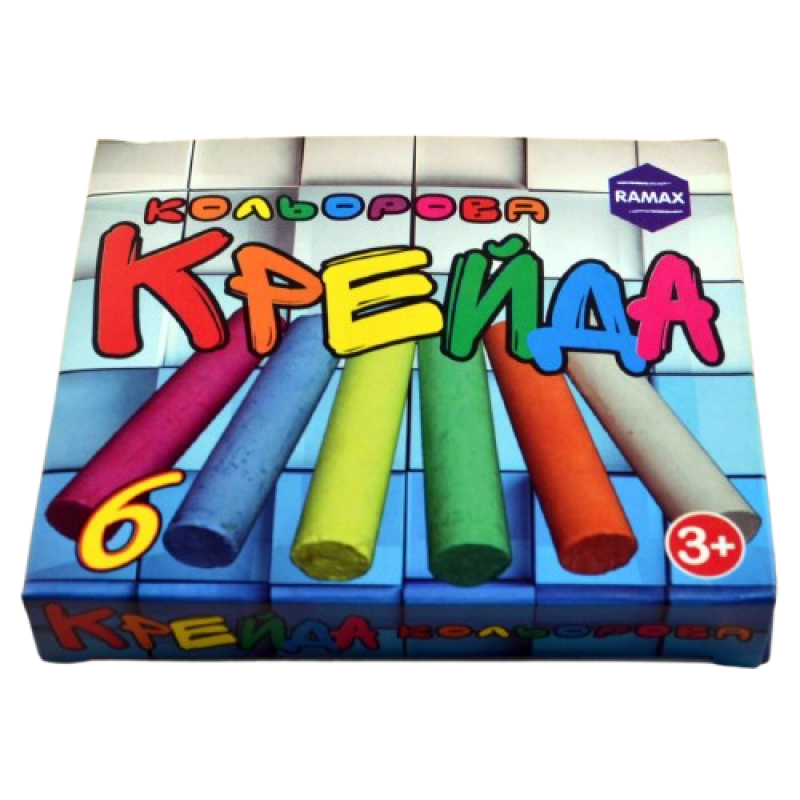 Крейда кольорова кругла асфальтна 6 кольорів “RAMAX“ КА-1406 KNZ