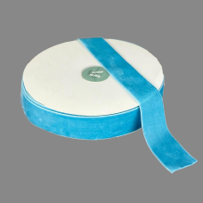 Оксамитова стрічка 4 см (±5 мм) х 30 ярдів Блакитний Marill (D00840-C 61)