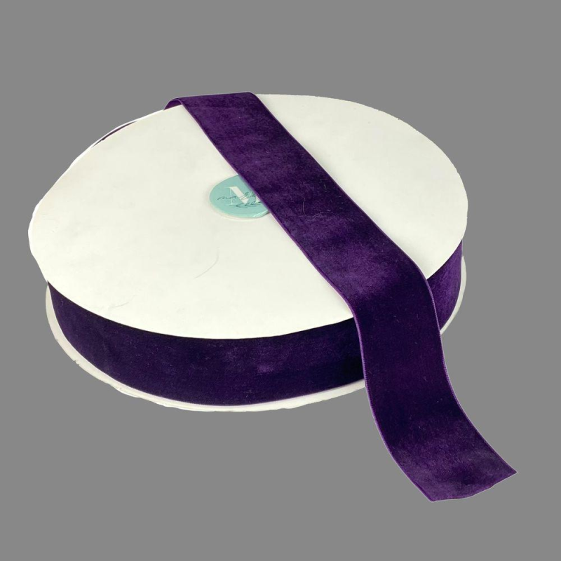 Оксамитова стрічка 4 см (±5 мм) х 30 ярдів Фіолетовий Marill (D00840- 44)