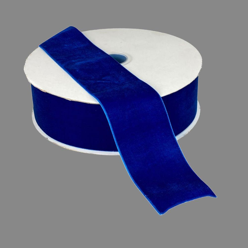 Оксамитова стрічка 5 см (±5 мм) х 20 ярдів Синій Marill (D00850-C 34)