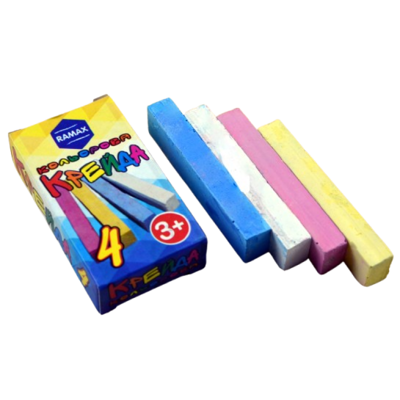 Крейда кольорова 4 кольора квадратна “RAMAX“ КК-1404 KNZ