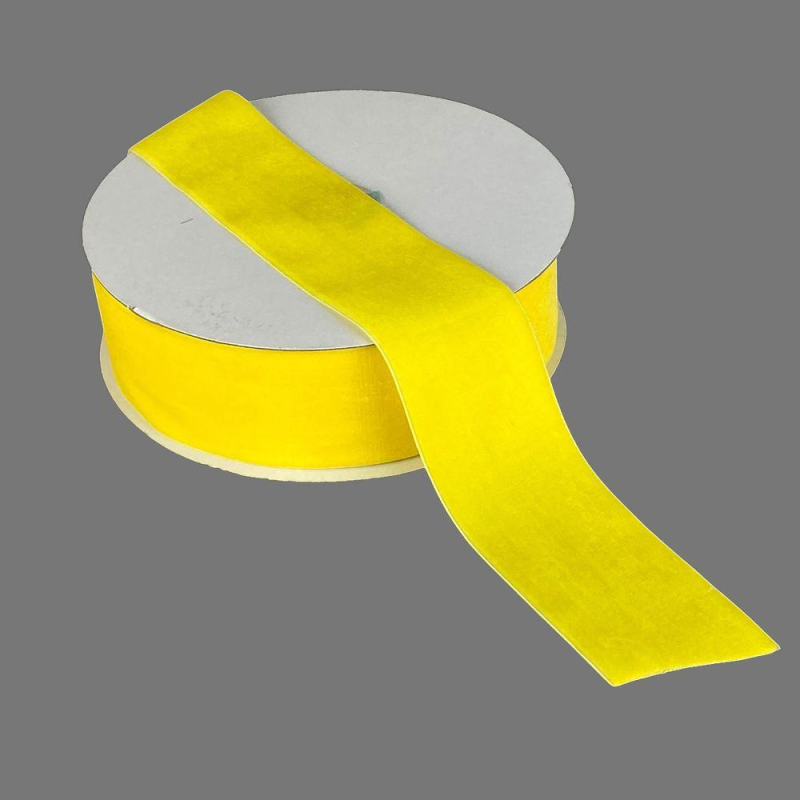 Оксамитова стрічка 5 см (±5 мм) х 20 ярдів Жовтий Marill (D00850-15)