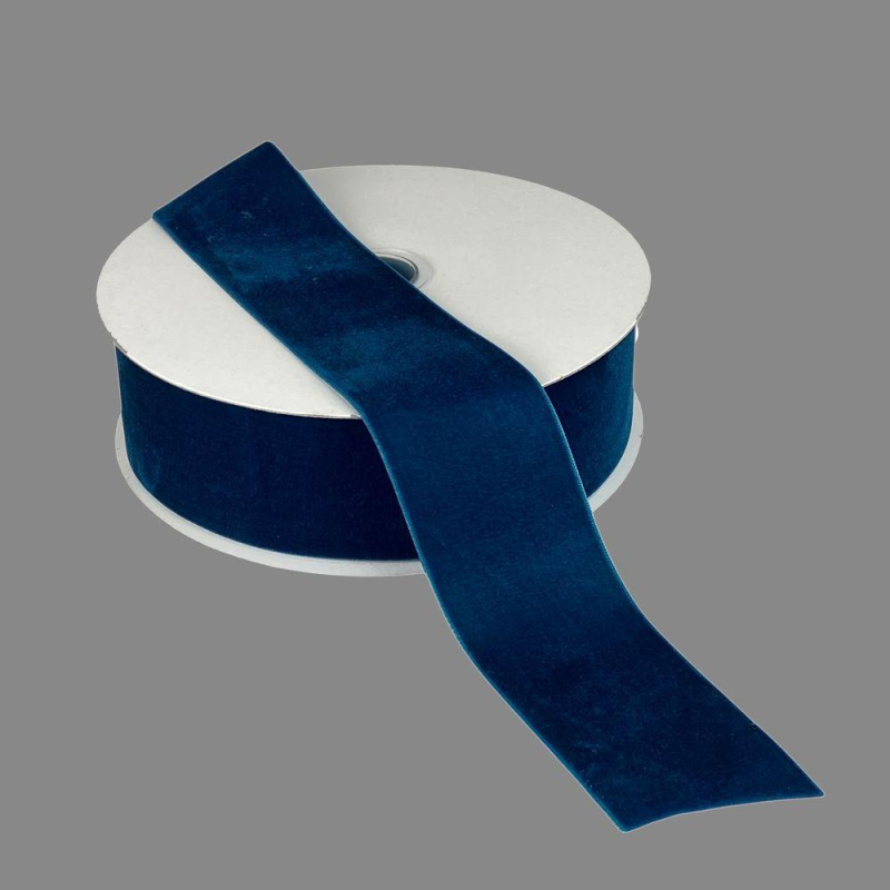 Оксамитова стрічка 5 см (±5 мм) х 20 ярдів Синій Marill (D00850-C 29)