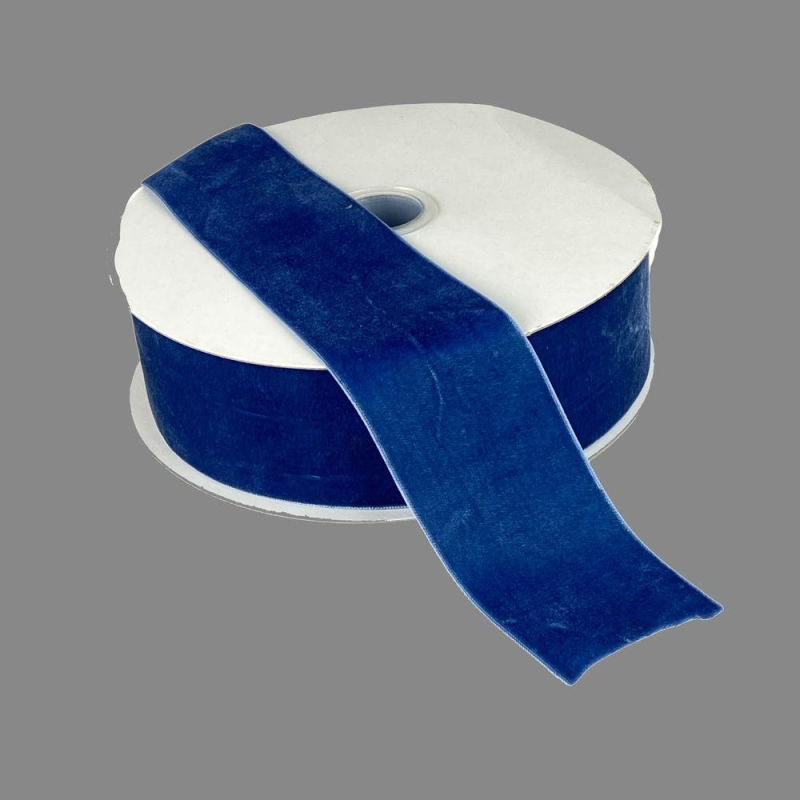 Оксамитова стрічка 5 см (±5 мм) х 20 ярдів Синій Marill (D00850-C 67)