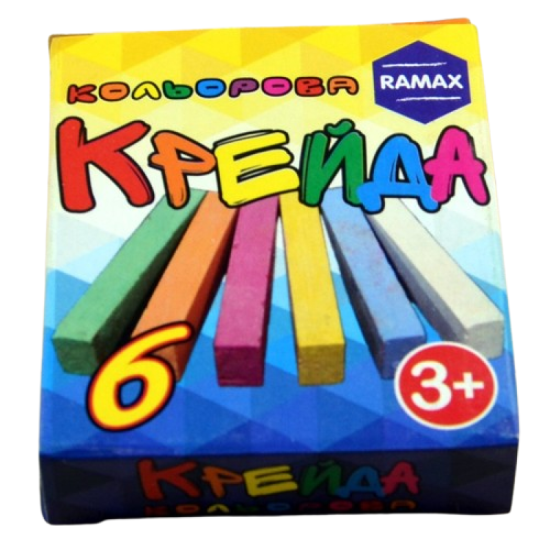 Крейда кольорова 6 кольорів квадратна “RAMAX“ КК-1406 KNZ Крейда кольорова 6 кольорів квадратна “RAMAX“ КК-1406 KNZ