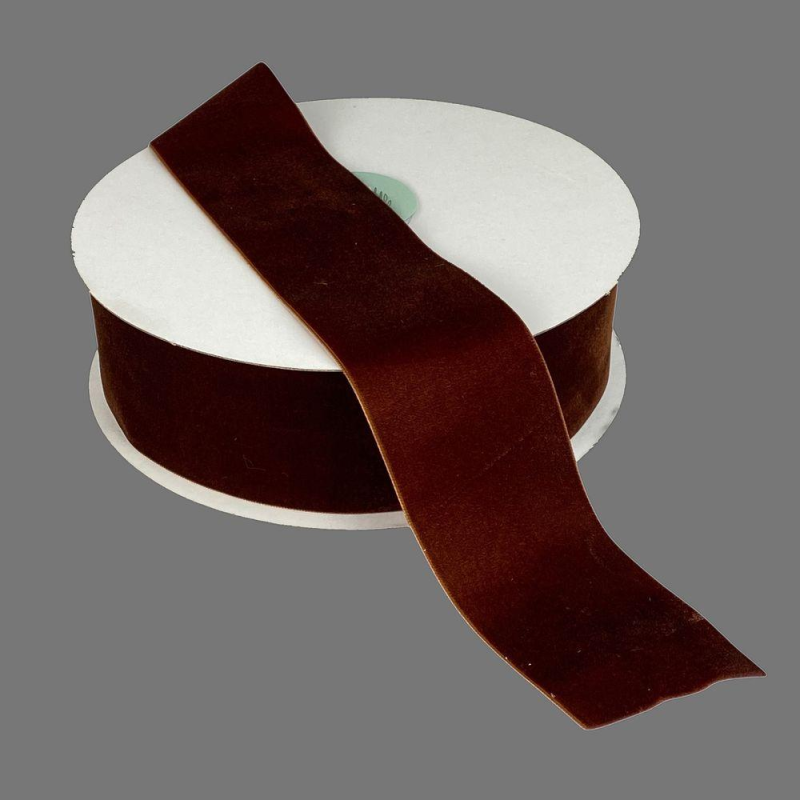 Оксамитова стрічка 5 см (±5 мм) х 20 ярдів Коричневий Marill (D00850-C 48)